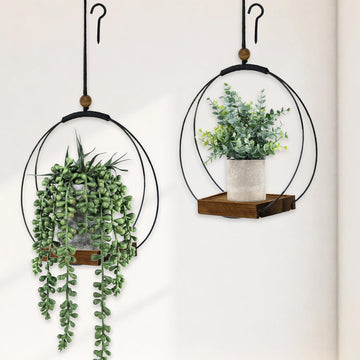 Hanging Planters for Indoor Plants - Plant Hanger Outdoor Pack of 2, Metal Plant Hanger Mid Century, Hanging Wall