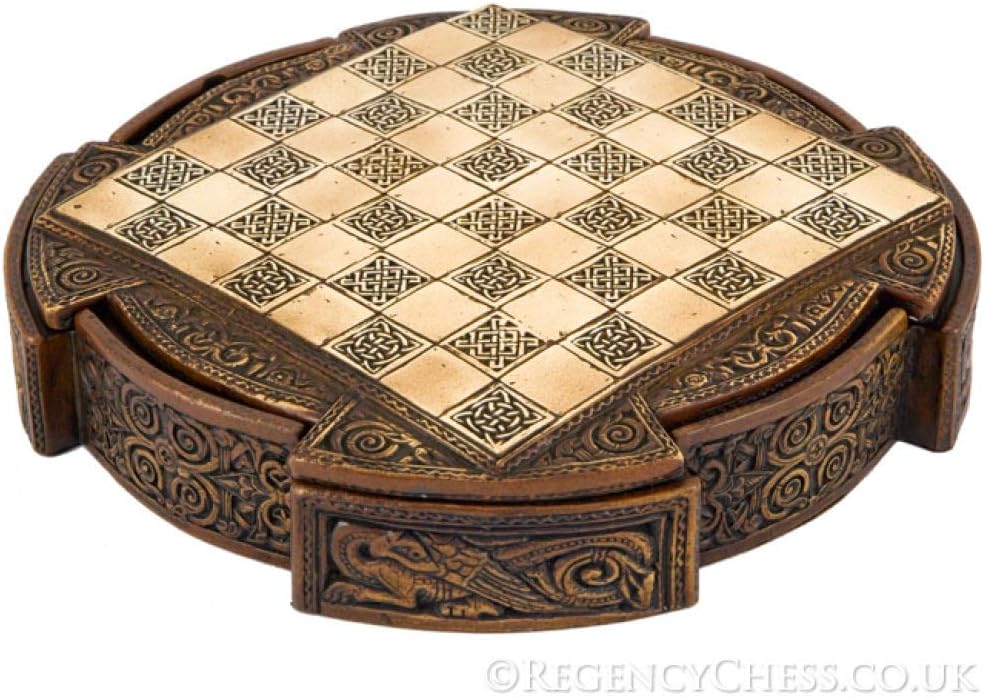 Isle of Lewis Compact Celtic Chess Set 9 Inches - Set of 32