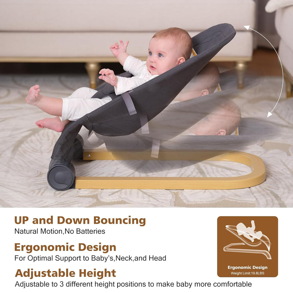 Bouncer, Portable & Foldable Baby Bouncer Seat, Gray