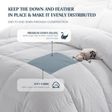 Down Fiber Comforter Twin-All Season Duvet Insert, Luxury Fluffy Bed Comforter 100% Cotton 300 Threa