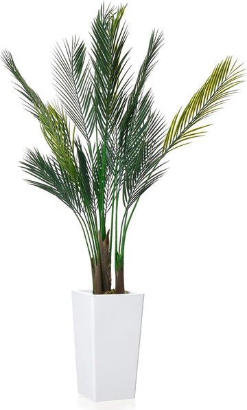 5FT Artificial Artificial Areca Palm Tree with Pot, Fake Tree in Planter