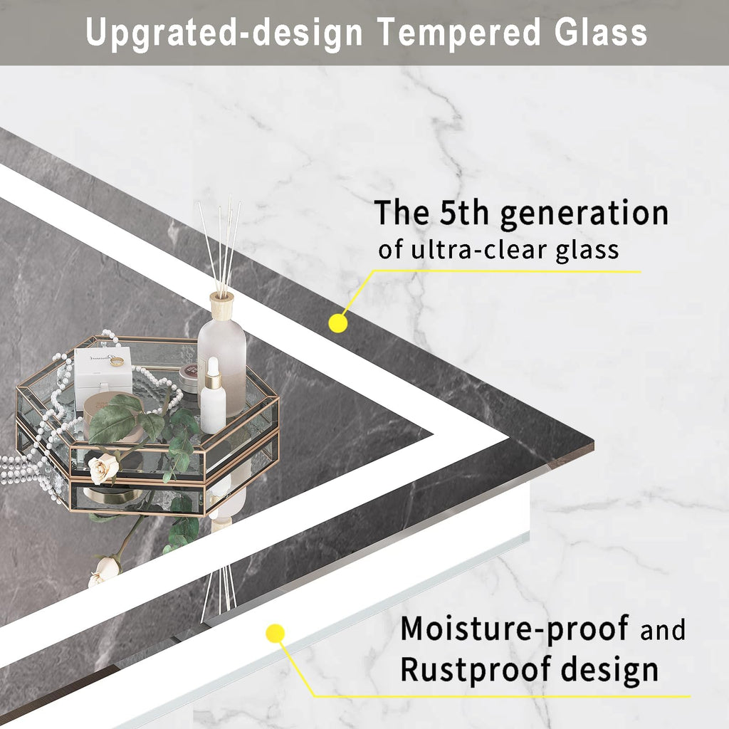 LED Mirror 28x36 Lighted Bathroom Vanity Mirrors with Lights, Brighter Frontlit and Backlit Anti-Fog Mirror, Tempered