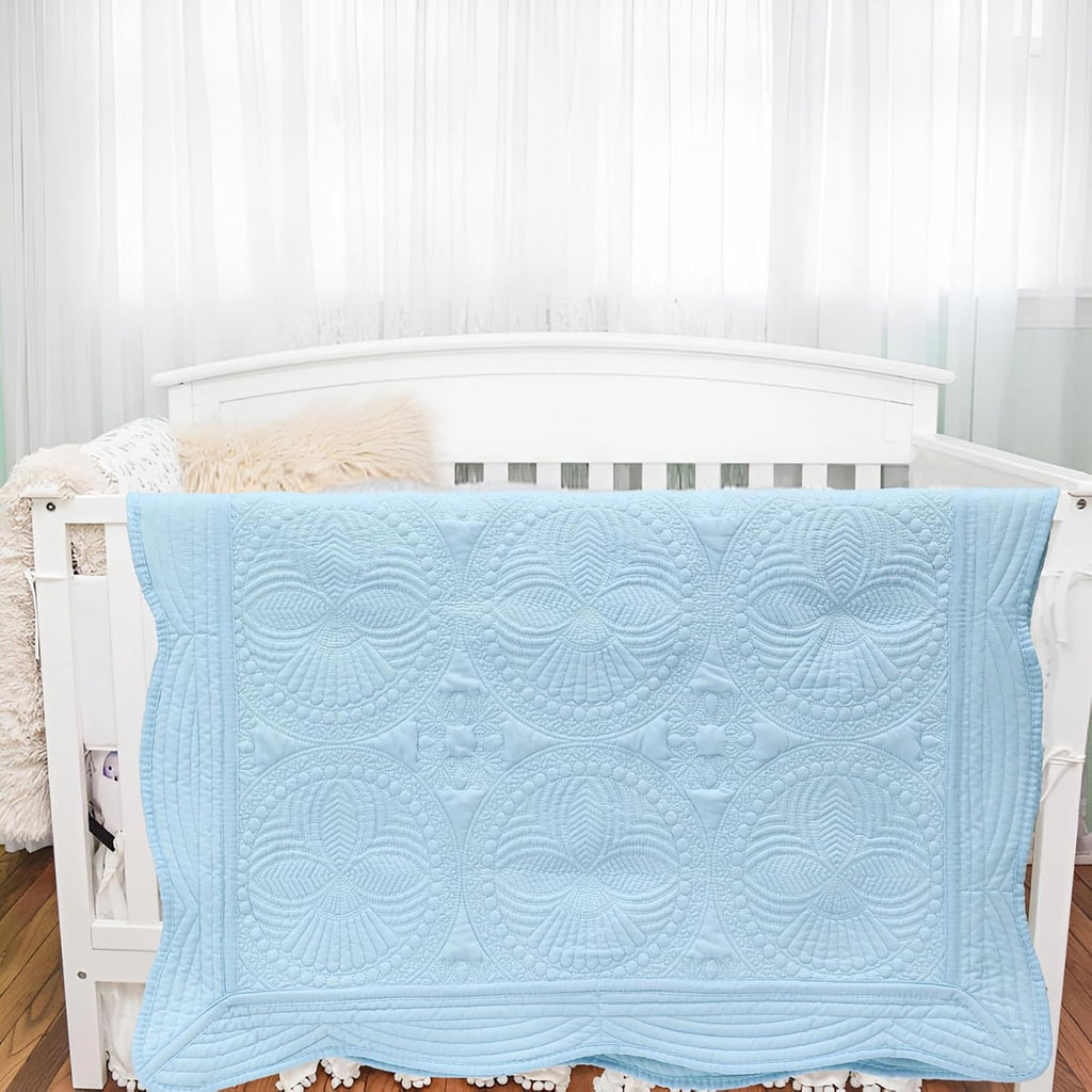 Baby Quilt,Light Blue