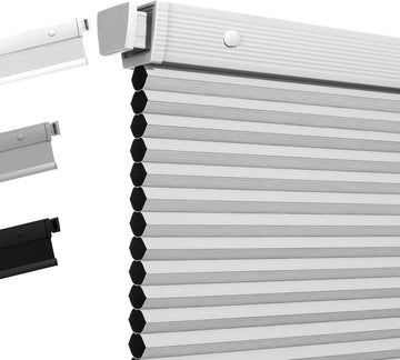 No Drill Cellular Shades for Indoor Windows,White, | Noise Reducing & Thermal Insulating Honeycomb Blinds,Cordless