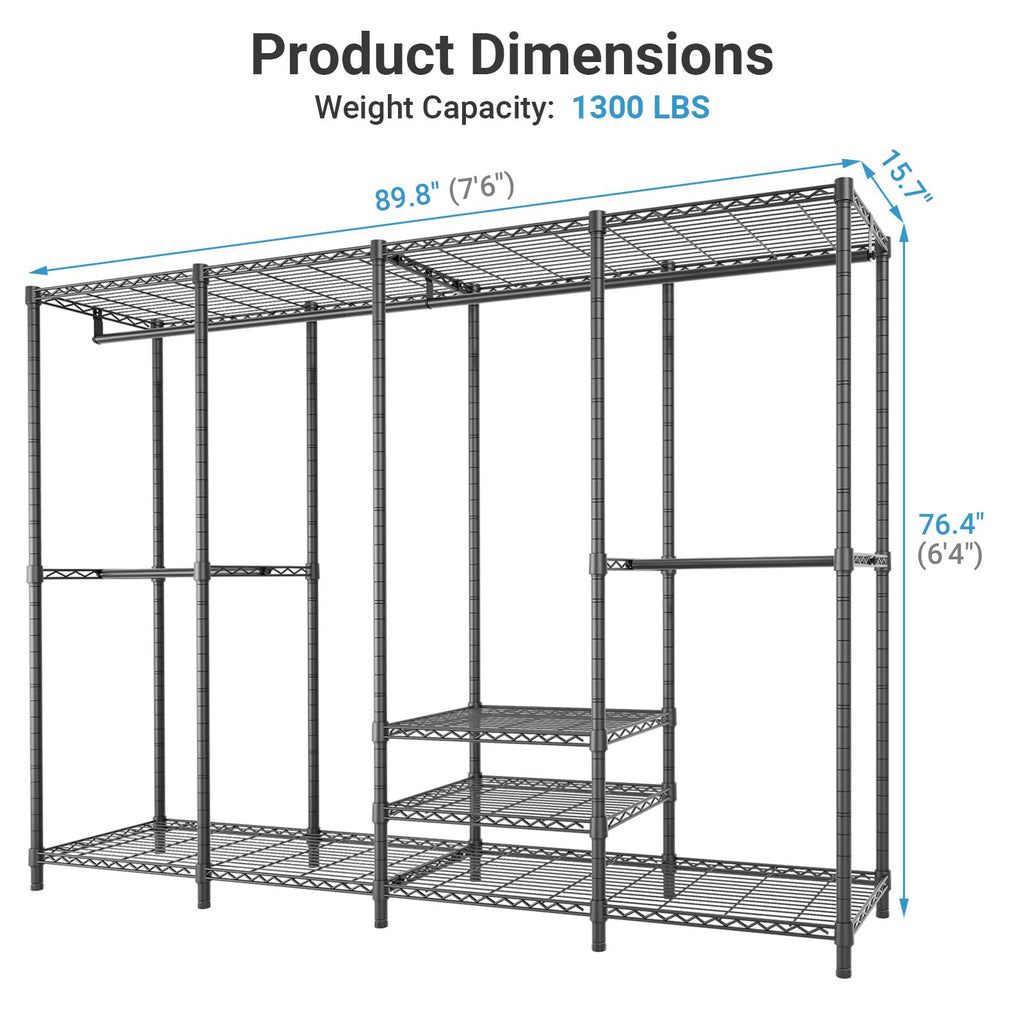 V40 Plus Clothes Rack, Large Modular Closet System for Hanging