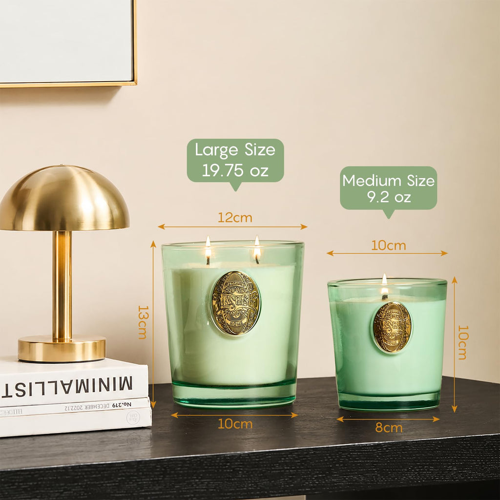 Two-Wick Eucalyptus Mint Candle for Relaxation | 120-Hour Burn Aromatherapy Soy Candle | Calming Stress Relief & Home