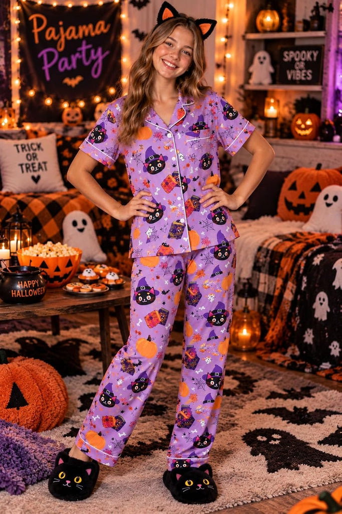 Girl's Christmas Pajamas Set 2pcs Button Dwon Sleepwear