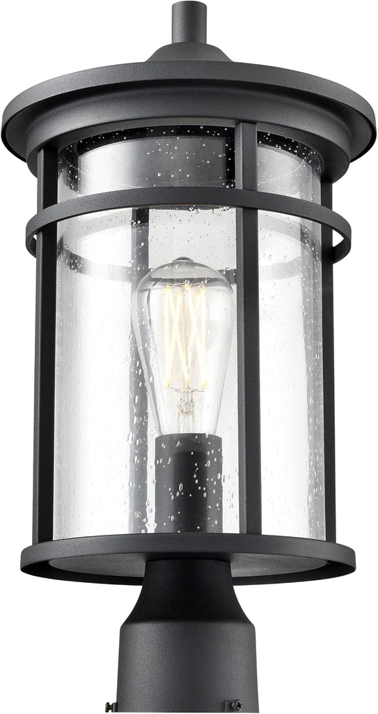 Namath 1-Light Outdoor Post Lantern in Textured Black Finish