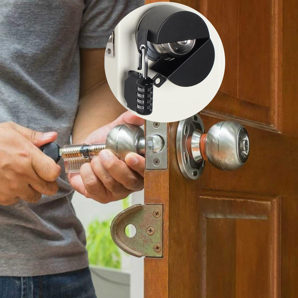 Door Knob Lockout Device, Steel Combo Lock, Child & Dementia Proof
