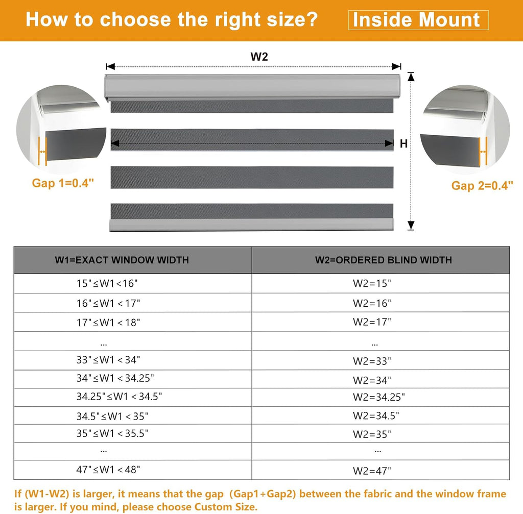 Cordless Zebra Shades (27" W X 64" H, Grey) Free-Stop Window Shades Dual Layer Light Control for Day and Night, Light