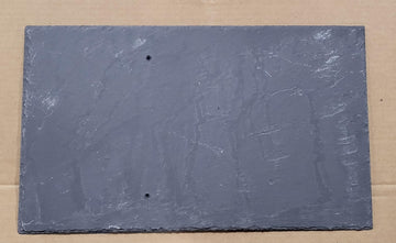 Natural Stone Slate Tile, Dark Gray, 20" x 12" with Pre-Drilled Mounting Holes for Roofing Pack of 2