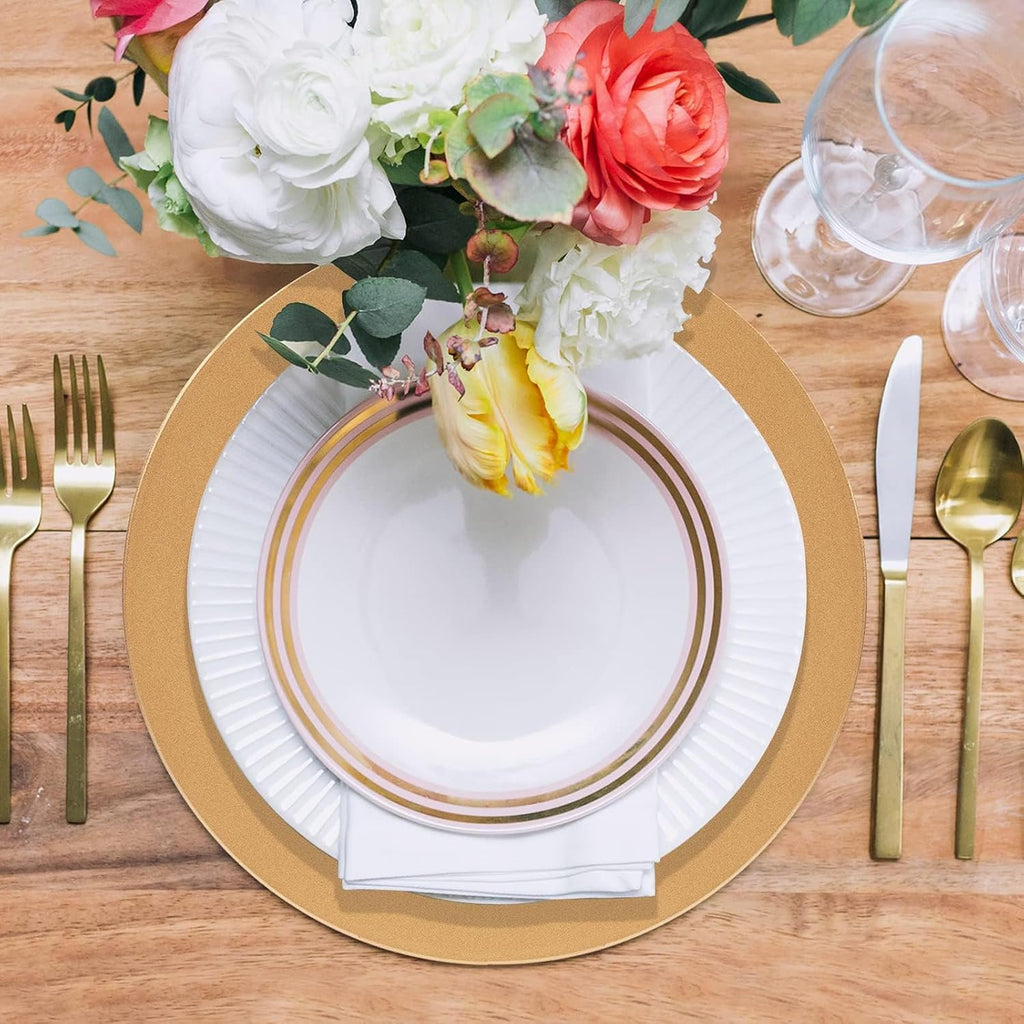 Gold Charger Plates, 13" Plate Chargers for Dinner Plates - Set of 12