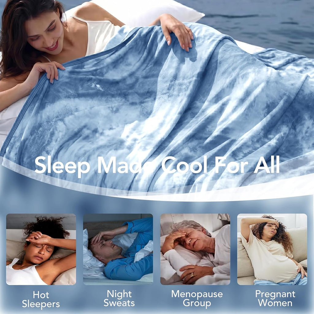 Cooling Blanket King Size 90"x104" for Hot Sleepers | Cold Summer Soft Blanket for Bed Couch and Travel Absorbs Heat