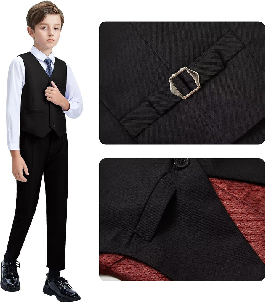 Kids Suits Tuxedo for Boys Toddler Dress Vest Pants Set Ring Bearer Outfit