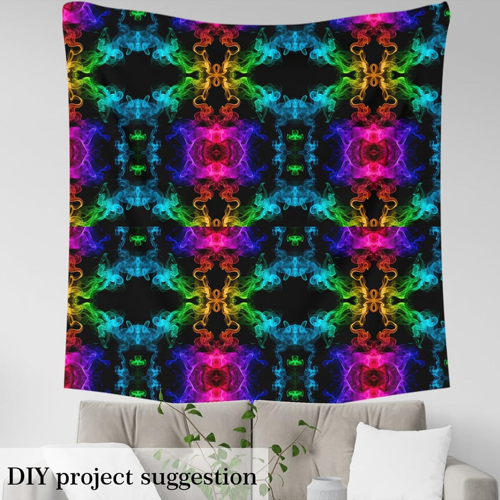Mysterious Decor Neon Lights Upholstery Fabric Ombre Chic