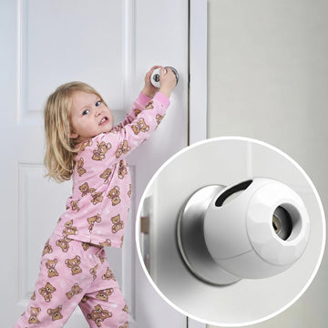 Childproof Door Knob Covers Babyproof (4 Pack) Child Door Locks Door Handle Baby Proofing Door Safety for Kids