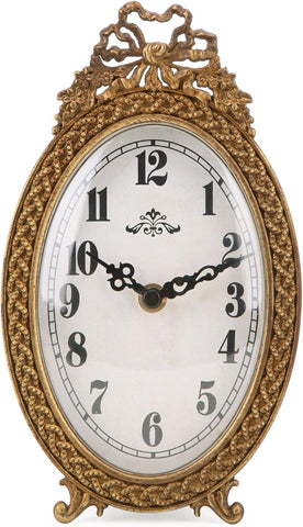 NIKKY HOME Gold Table Clock Silent Non-Ticking