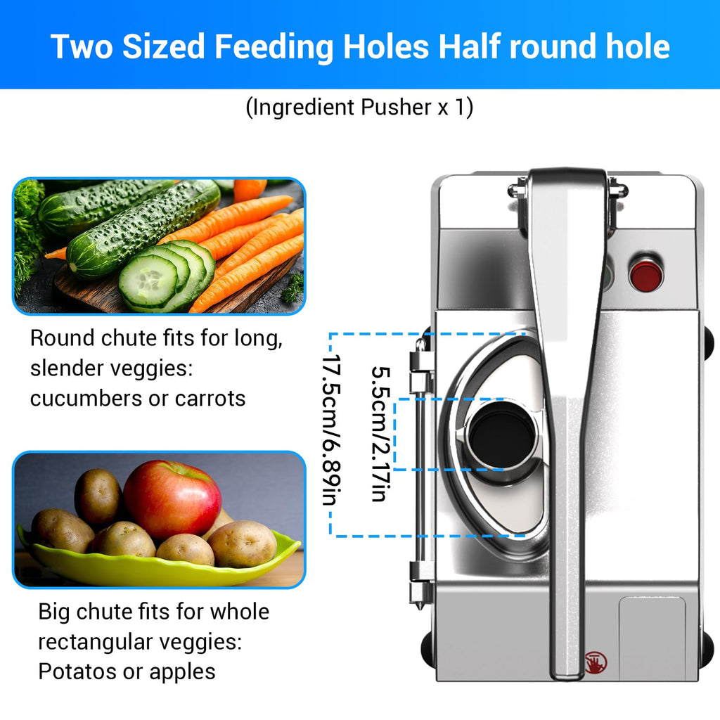 Commercial Vegetable Chopper with 6 blades, Electric Food Processor for Slicing Dicing Shredding, Professional Cheese