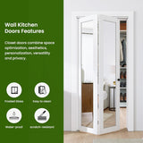 Bifold Doors, Mirror Closet Doors for 30'' x 80" with Sliding Hardware Kit Set, Interior Bi Fold Doo