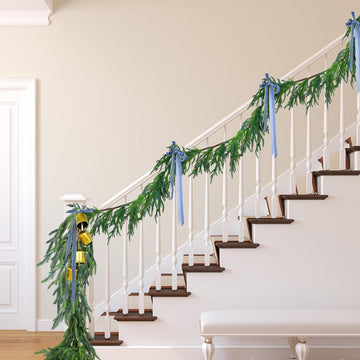 1 Pcs 18 Feet Christmas Norfolk Pine Garland Realistic Artificial Faux Greenery Cedar Garland for Mantle Holiday