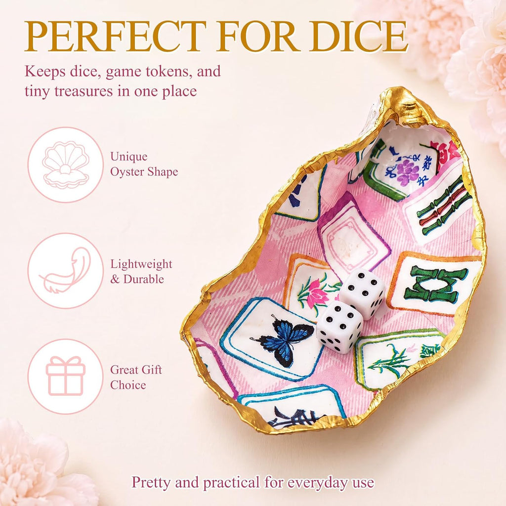 Natural Oyster Ring Trinket Jewelry Dish,Mahjong