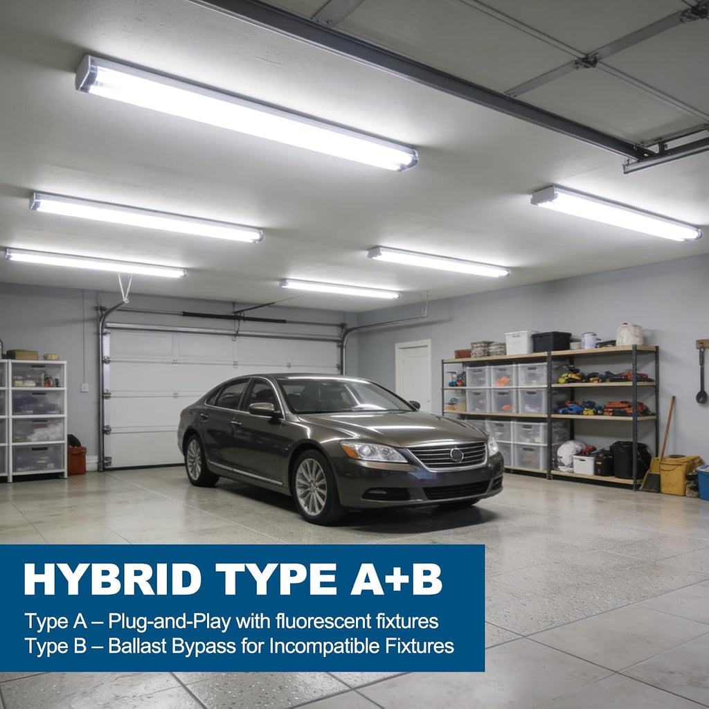 4FT LED T8 Type A+B Tube Lights, 24W(65W Equivalent), 3200LM, 5000K