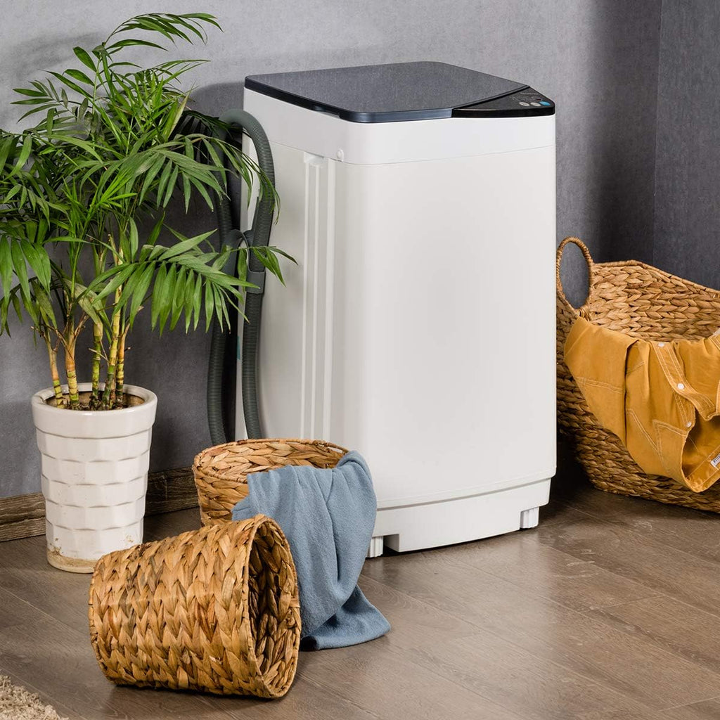 Full-Automatic Washing Machine Portable Washer and Spin Dryer 7.7 lbs Capacity Compact Laundry Washer with Built-in