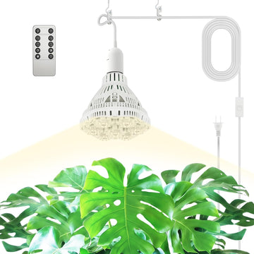 40W Hanging Grow Light Bulb with Remote, E26 Plant Light