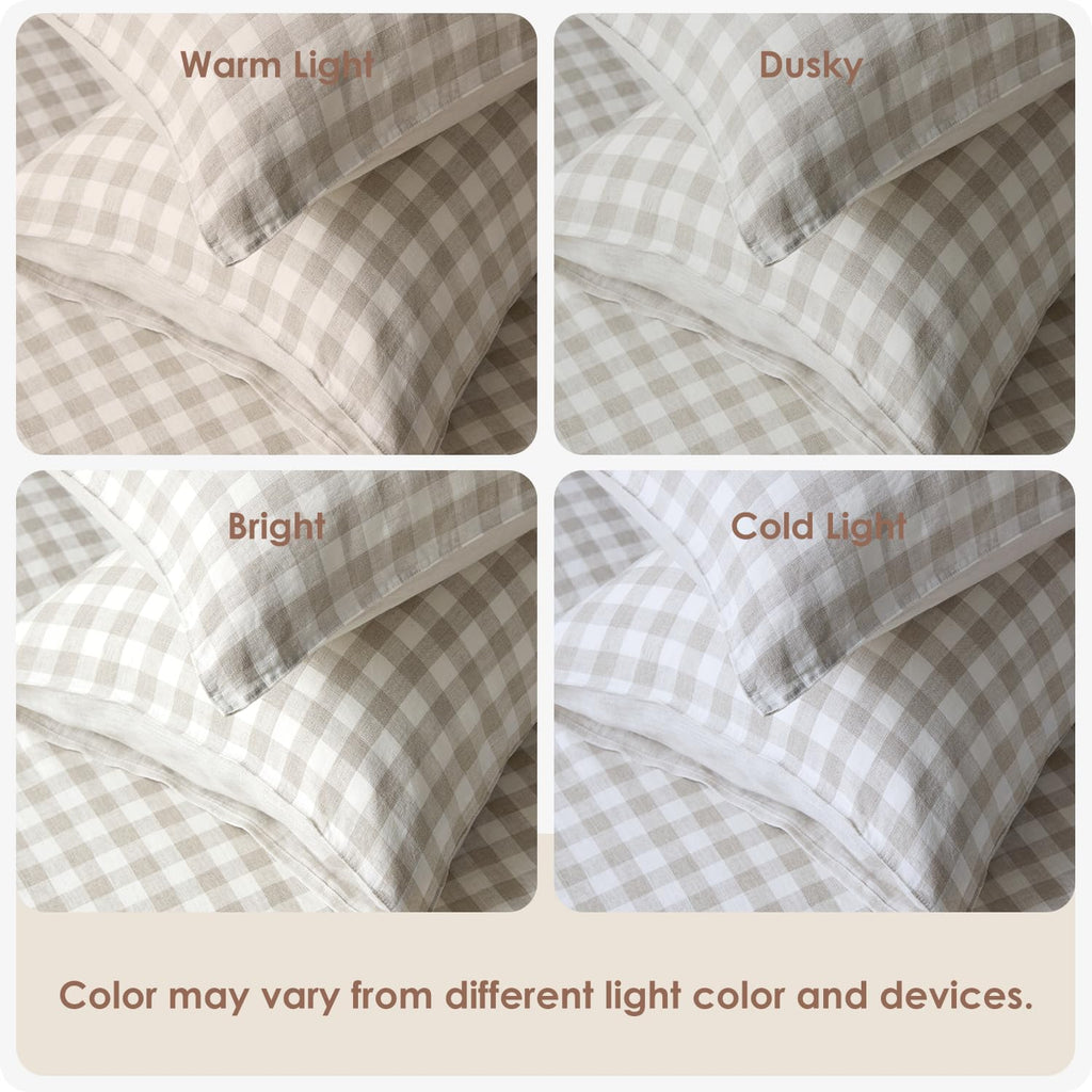 100% French Linen Sheets 3Pcs Set, 170GSM Linen Bedding