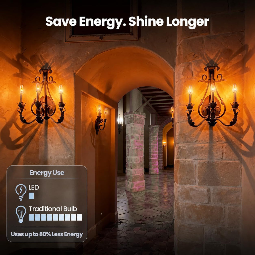 E12 Flame Light Bulbs Real Flickering Effect LED Candelabra Bulb-6
