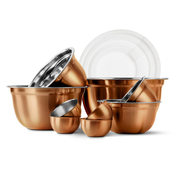 18 Piece Mixing Bowls Set with Airtight Lids, Stainless Steel Bowl Organizers, Food Storage Containers, Meal Prep