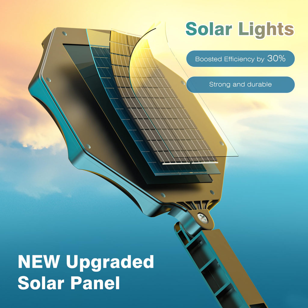 Solar Lights Outdoor, 6500K Flood Light Dusk to Dawn