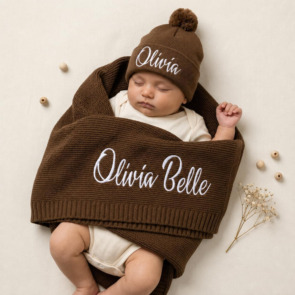 Blanket with Name, GOTS Organic Custom Baby Blanket