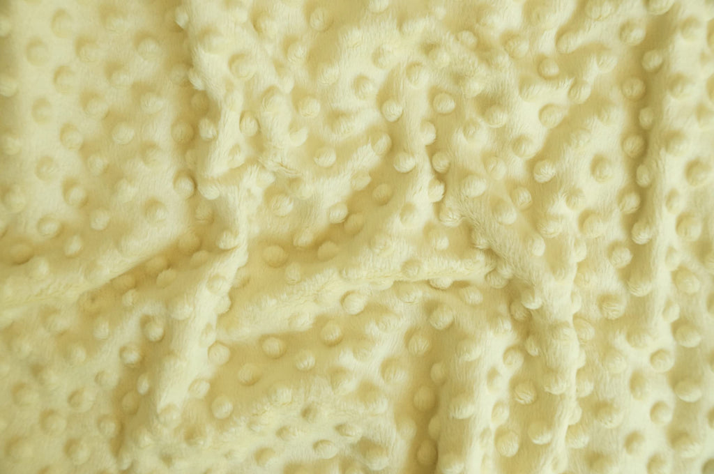 Light Yellow Minky Bubble Dimple Dot Plush Fur Fabric Polyester 58-60"