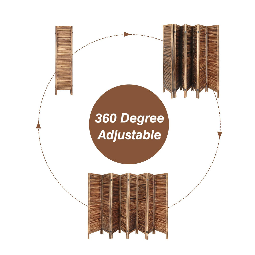 8 Panel Room Dividers and Folding Privacy Screens, Wood Room Divider Screens and Panels, Wall Divider for Room