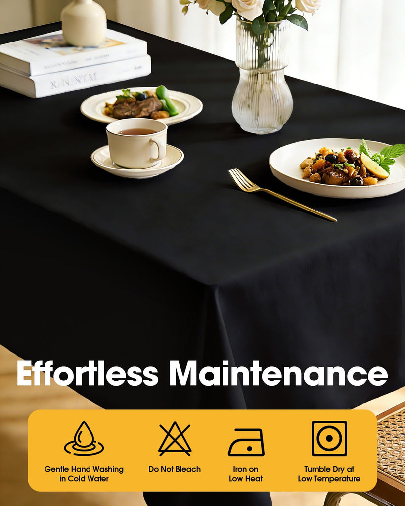 Black Polyester Table Cloth, 6 Pack, 60 x 102 in