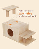 3-in-1 Pet Stairs for Cats, 7.87" Depth Pet Steps for Cat, Wood Cat Stairs for High Bed and Sofa, 1 Condo Cave