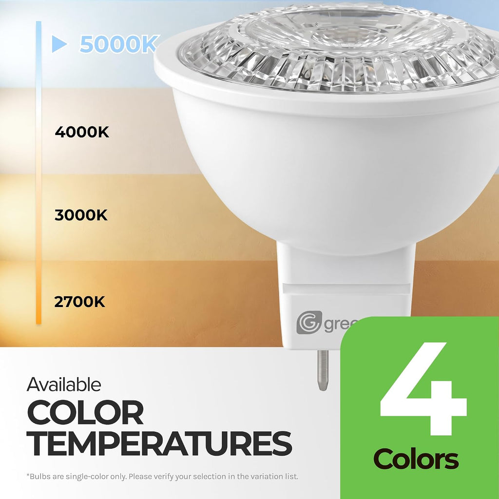 MR16 LED Bulbs, 50W Equiv. 2 Pin Light Bulbs, 6.5W, 5000K, 6 Pack