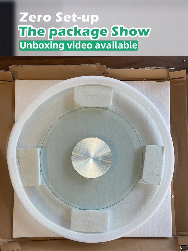 Lazy Susan 30.7 inch Glass Turntable Dining Table Large Round Serving Plate Tabletop Rotating Tray with Swivel Assist