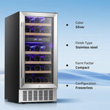 Wine Fridge,15 Inch Wine Cooler Refrigerator Under Counter(41-68°F),28 Bottles B