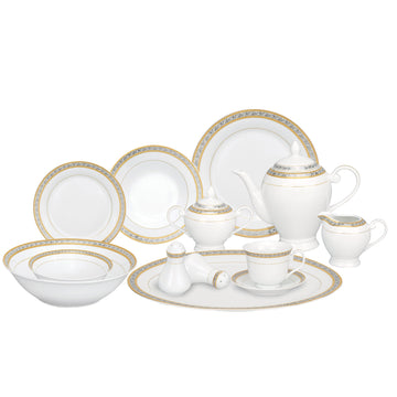 57-Piece Porcelain Dinnerware Set, Safora, Service for 8