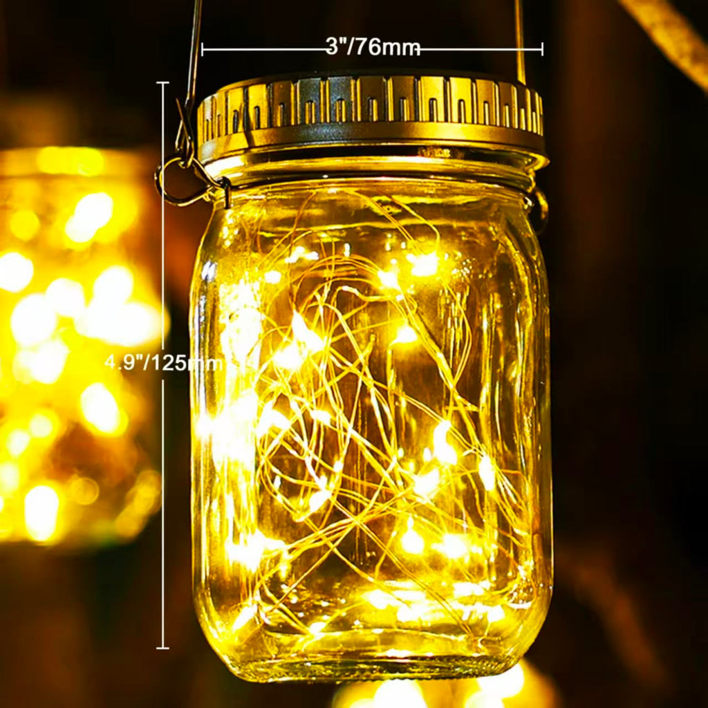 12 Pack Solar Hanging Lanterns Outdoor Waterproof Mason Jar Lights