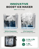 Ice Maker Countertop with Expandable 2.5L Ice Basket & 1.8L Water Tank, 9 Bullet Ice Cubes in 6 Mins, Portable Ice