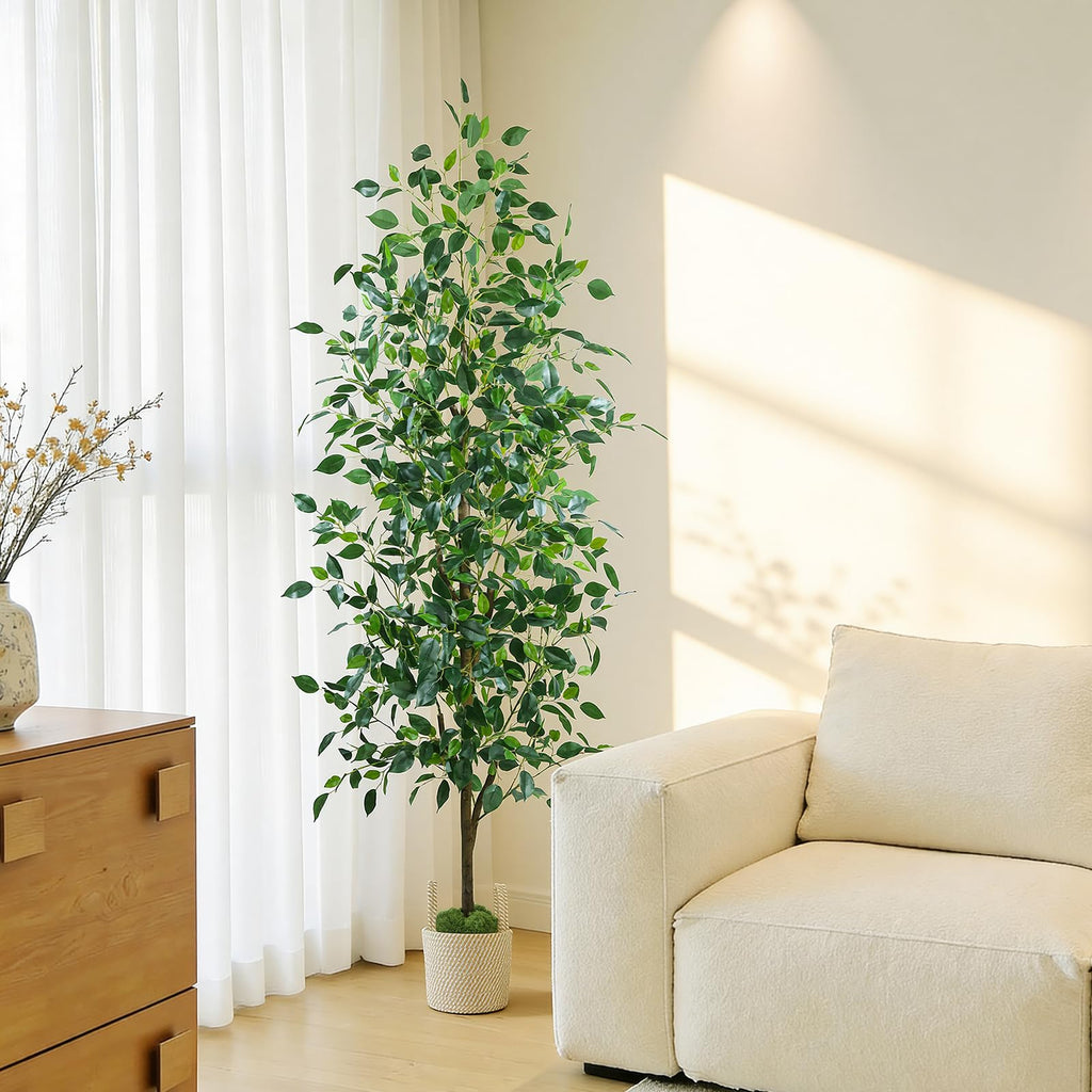 Artificial Ficus Tree 6FT, Faux Floor Tree Indoor Outdoor