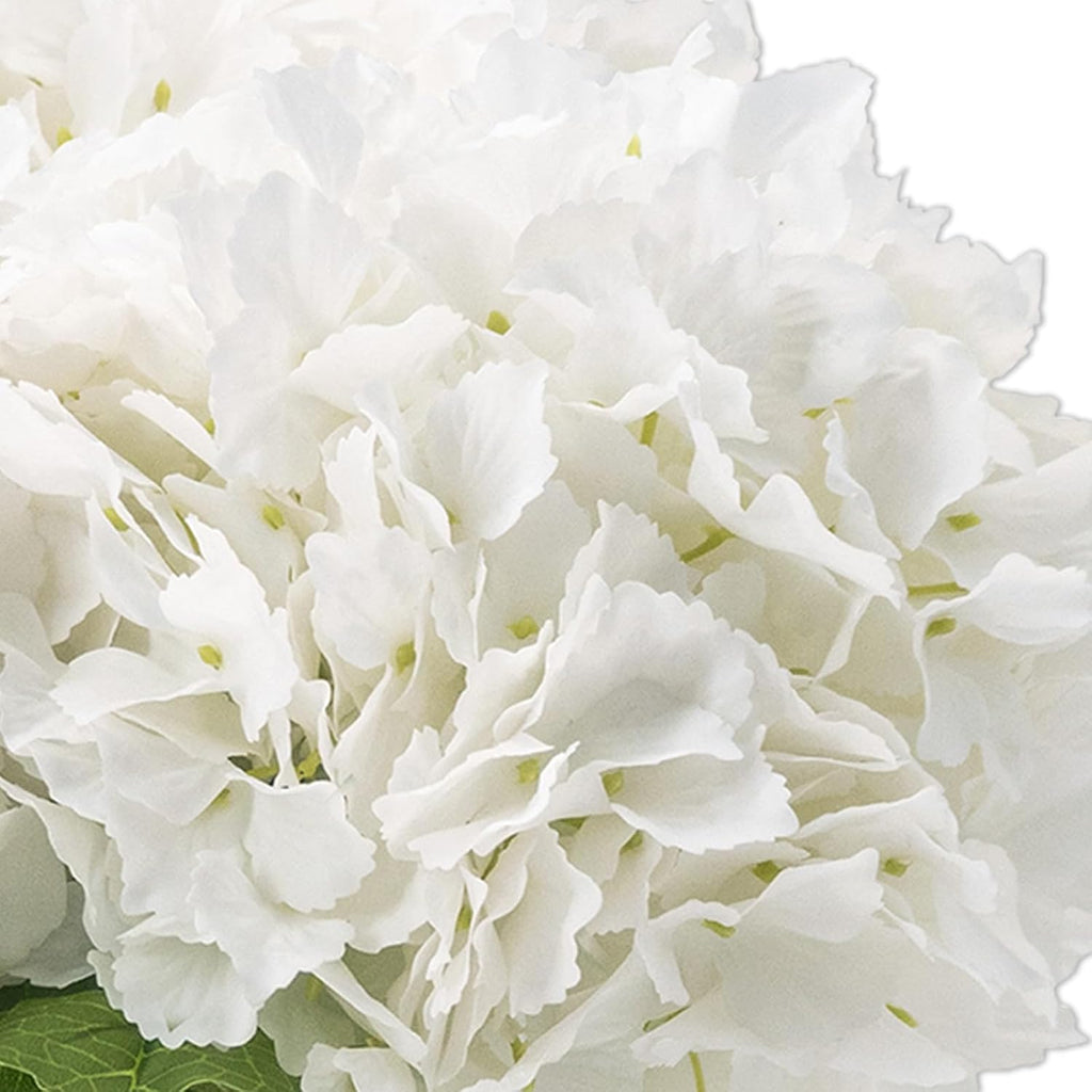 Hydrangea Artificial Flowers with Glass Vase, Real Touch FauxHydrangea Arrangement with Faux Water, Ready-to-Display