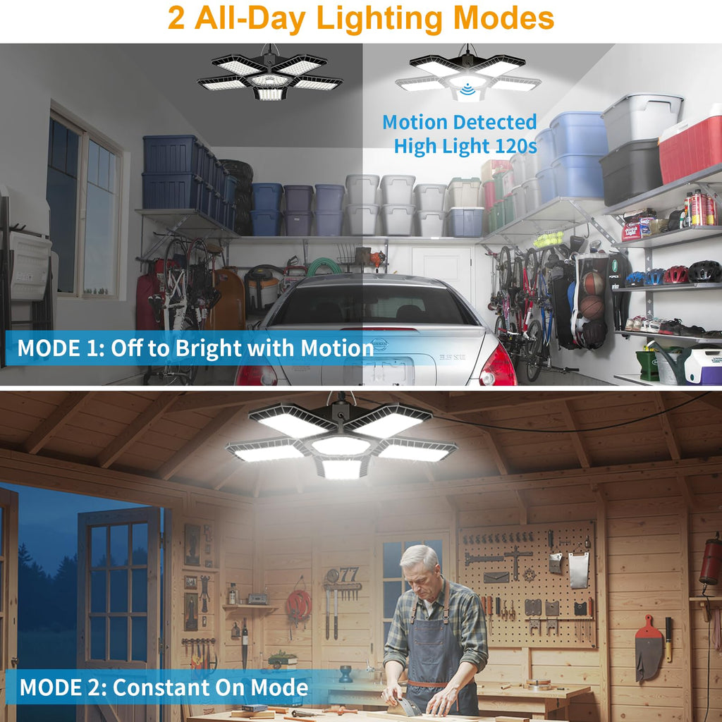 Solar Shed Light Indoor Outdoor, Upgrade Large Solar Powered Motion Sensor Pendant Light Works Day & Night