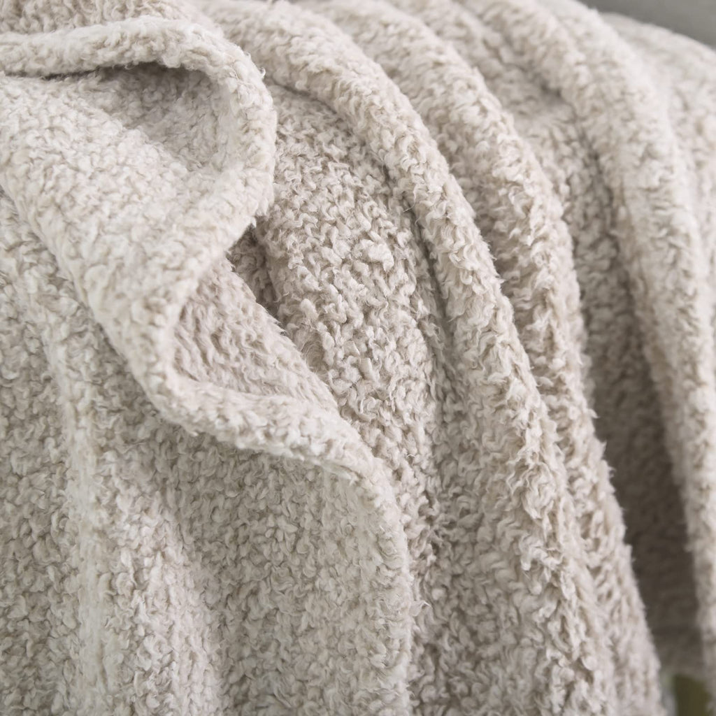 Ultra Soft Fleece Sherpa Blanket King Size, Lightweight Cozy Boho Bed Blanket with Decorative Tassel, Pattern