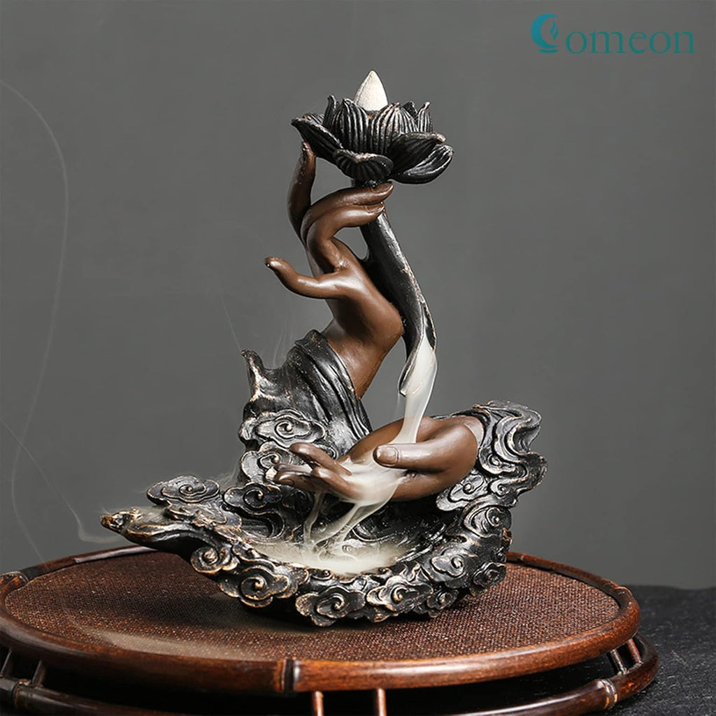 Backflow Incense Burner Handmade Resin Waterfall Incense Holder - Set of 5