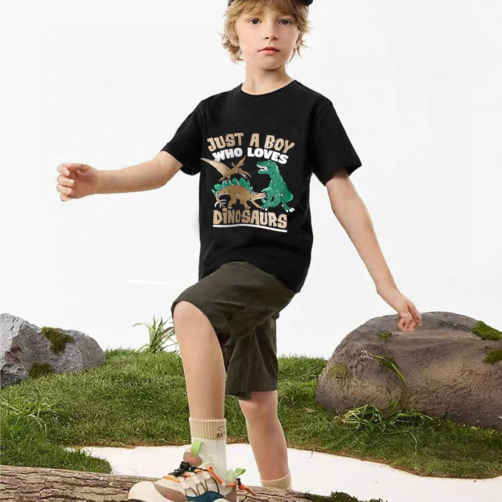 Boys Cotton Graphic T-Shirts Short & Long Sleeve Crewneck Kids Tee