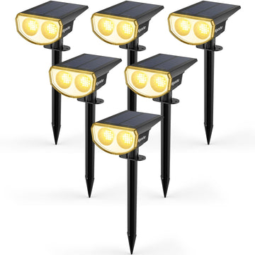 Solar Spot Lights Outdoor, IP67 Waterproof 38 LED Solar Powered Landscape Spotlights for Yard, Garden, Driveway